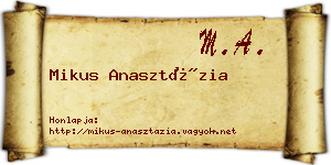 Mikus Anasztázia névjegykártya